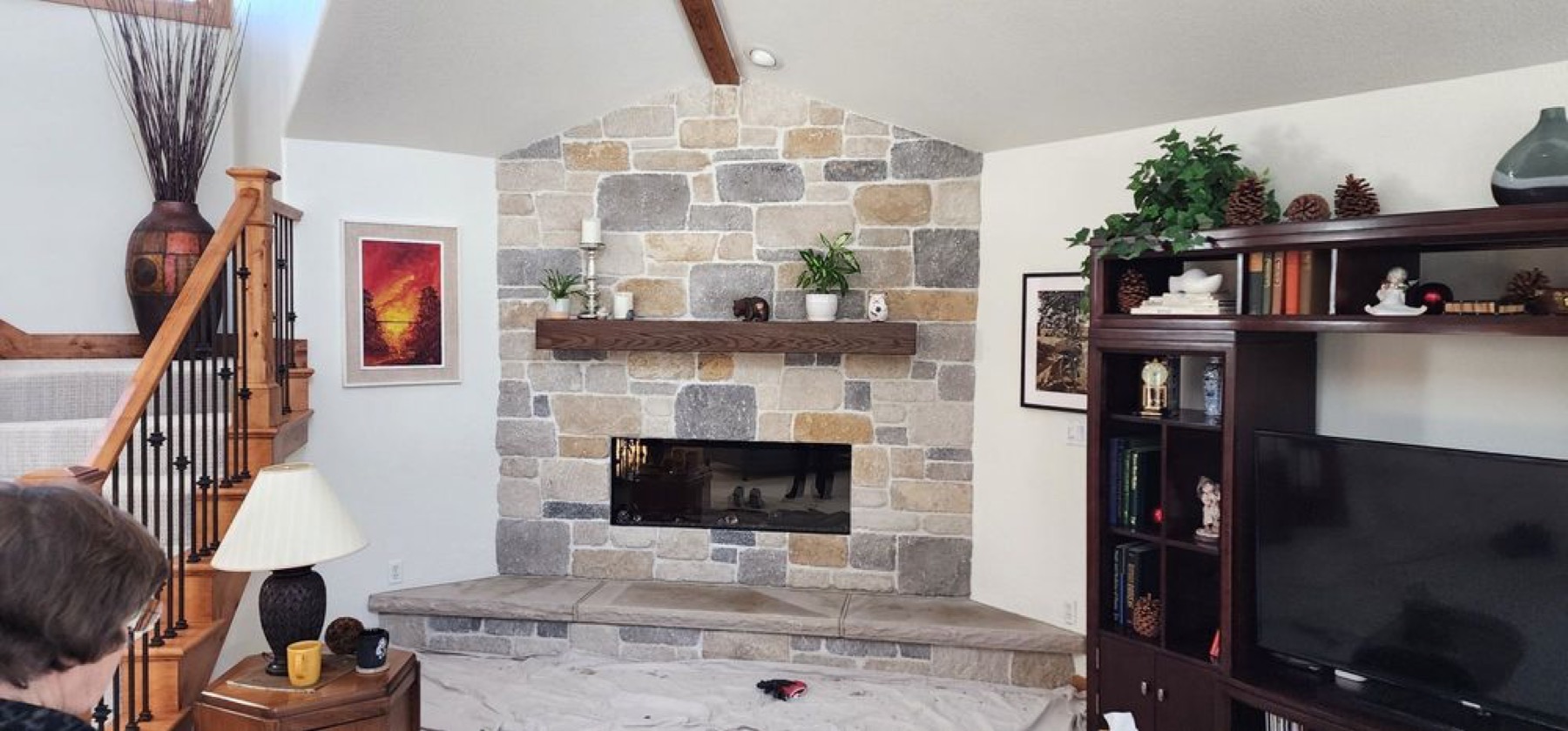 Intermountain Contractors fireplace stonework installation - Pl. 03